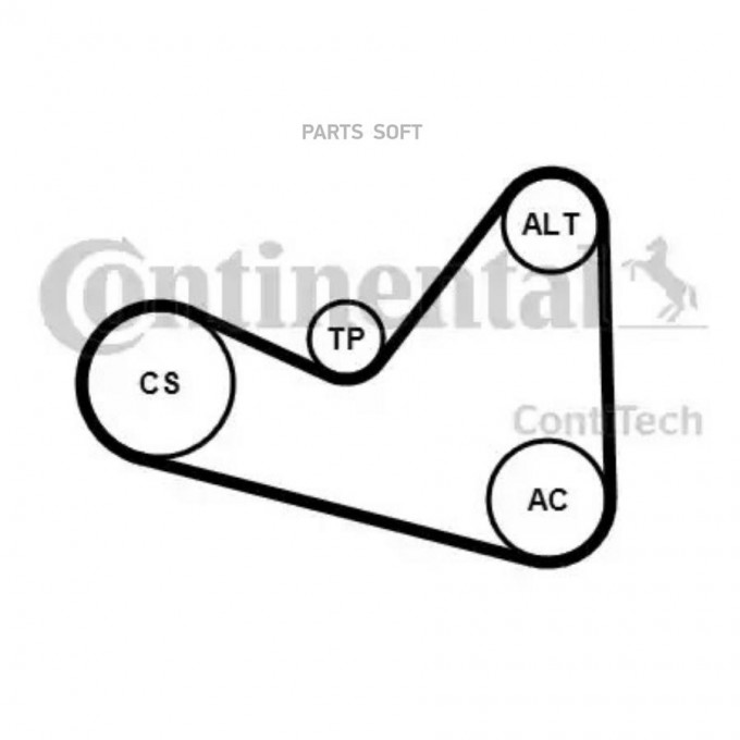 Ремень ручейковый Peugeot 307/307 Break/307 SW 00>13 Citroen C3 I/C4/C4 I 02>16 CONTITECH 6PK1050K3